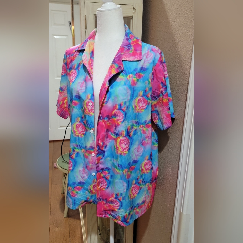 Women's Floral Tye-Dye Shein Shirt